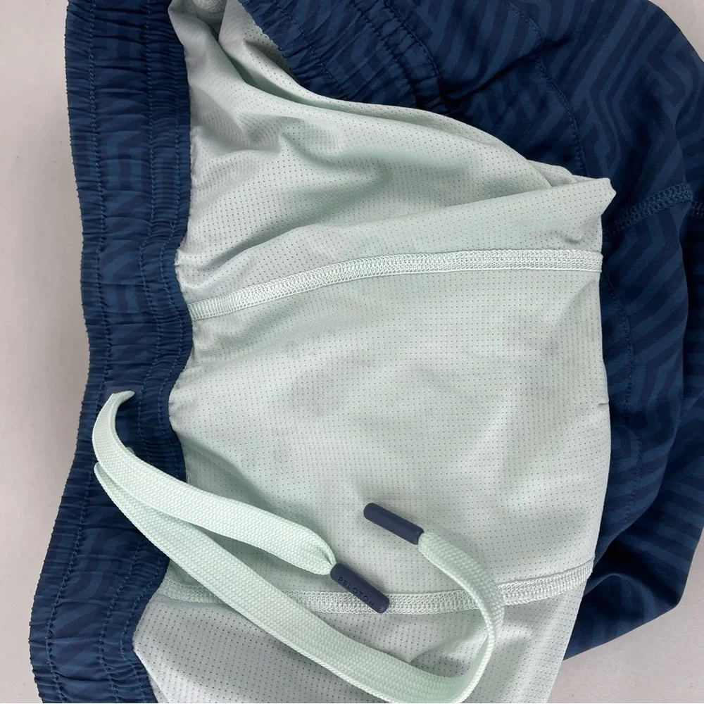 Peloton Turin Shorts Blue Logo Athletic Lined Men's Size Large 8